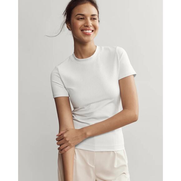 Rhone Snow White Modern Rib Tee - Picture 1 of 6